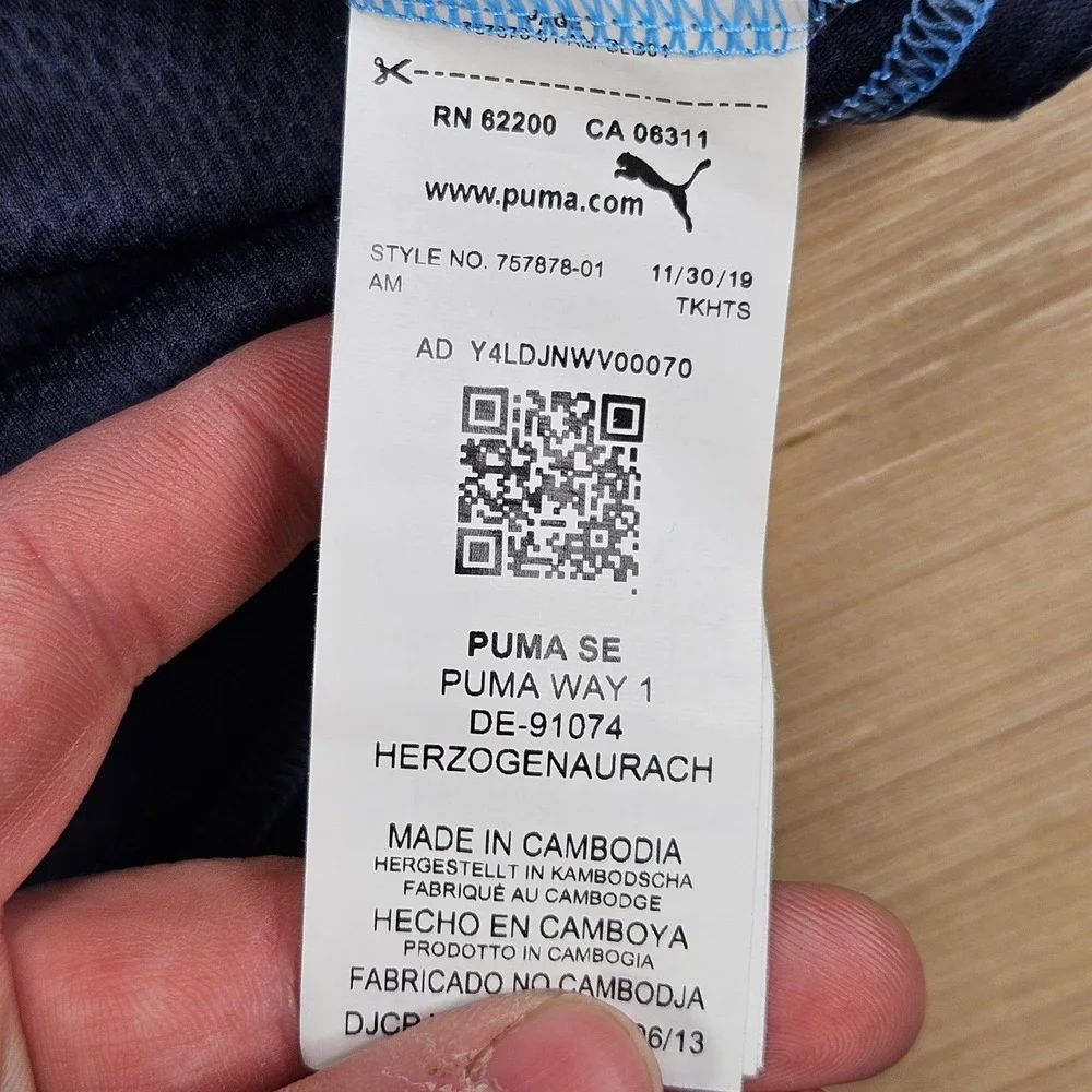 Puma Manchester City FC Training Jersey Mens S Blue Soccer Top 757878-01